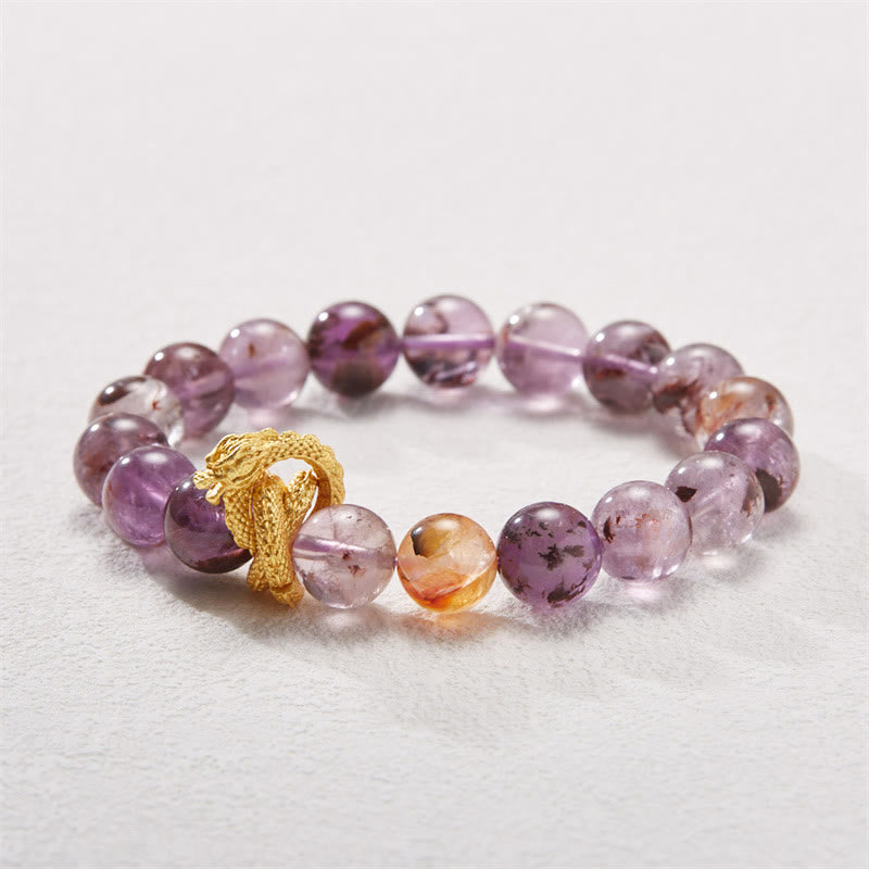 KarmaRipple's Purple Phantom Bronze Gold-plated Dragon Wisdom Bracelet p4