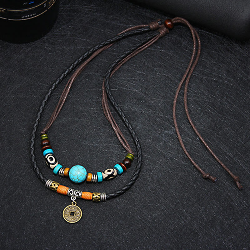 KarmaRipple's Turquoise Dzi Bead Protection Pendant p7