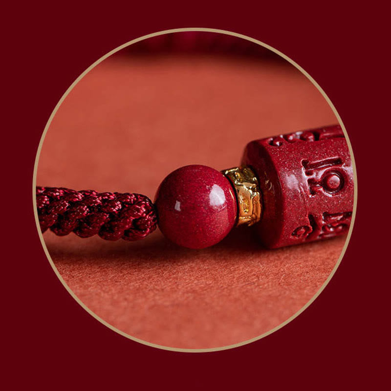 KarmaRipple's Tibet Cinnabar Om Mani Padme Hum Engraved Blessing Woven Bracelet p11