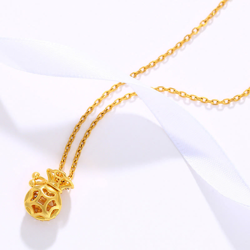 KarmaRipple's 24K Gold Plated Fu Character Fortune Money Bag Pendant Necklace p3