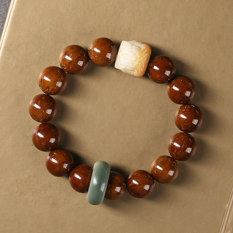 KarmaRipple's Purple Bodhi Seed Dancing Lion Wisdom Bracelet p5