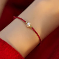 KarmaRipple's Authentic Pearl Bead Fortune Braid String Bracelet