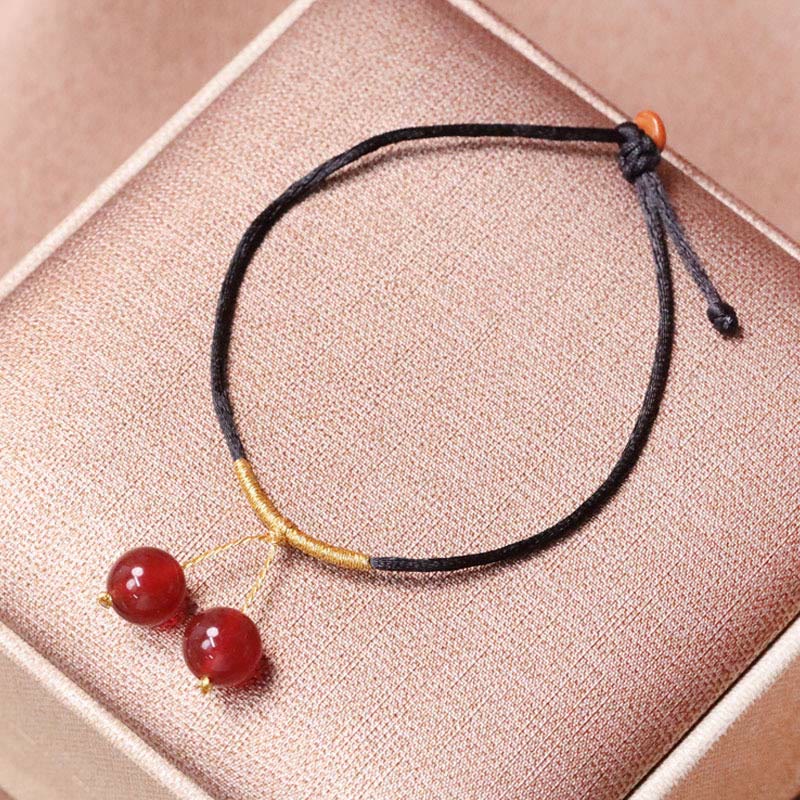 KarmaRipple's Authentic Red Agate Chalcedony Self-acceptance Confidence String Bead Bracelet Pendant Necklace p8