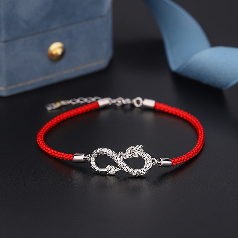 KarmaRipple's Year Of The Dragon 999 Sterling Silver Endless Weave Fortune Protection Bracelet p1