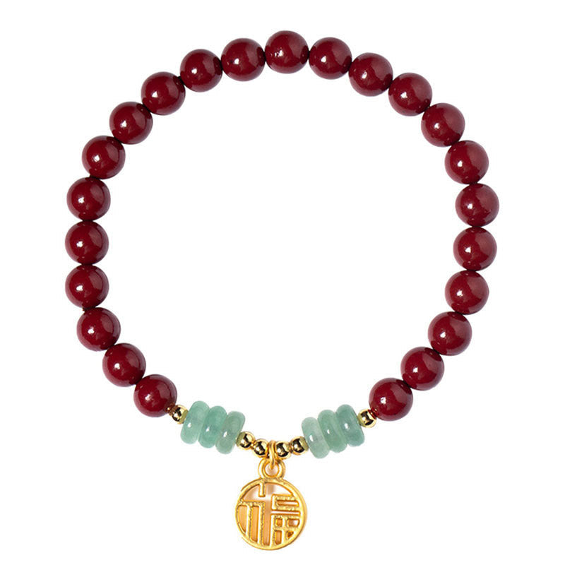 KarmaRipple's Cinnabar Green Aventurine Fortune Blessing Bracelet p11