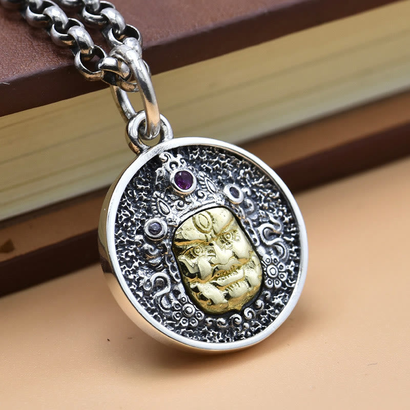 KarmaRipple's 925 Sterling Silver Zakiram Goddess of Wealth Dorje Vajra Spiritual Pendant Necklace p5