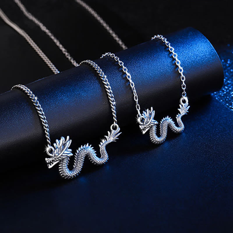 KarmaRipple's 925 Sterling Silver Year Of The Dragon Auspicious Dragon Protection Chain Pendant Pendant( p2