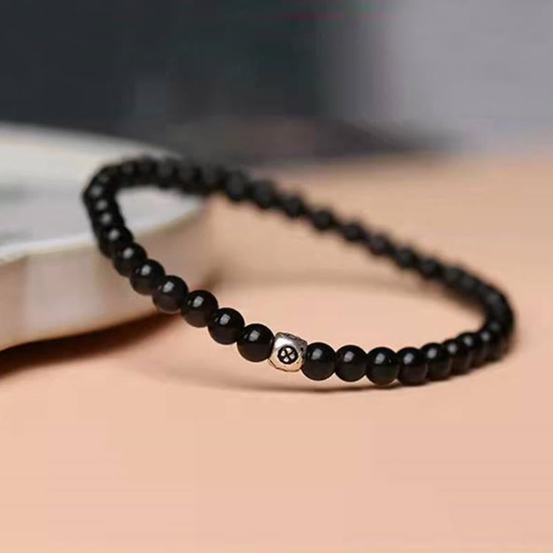KarmaRipple's Authentic Black Obsidian Smoky Quartz Purification Strength Bracelet p5