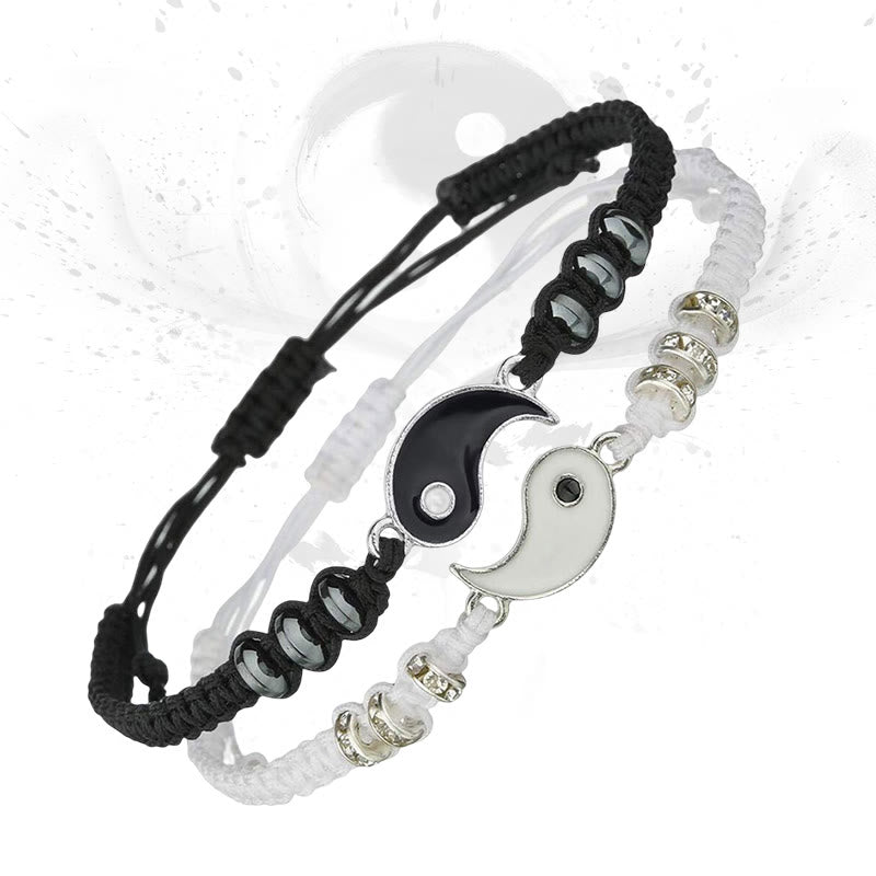KarmaRipple's 2pcs Yin Yang Hematite Pair Bracelet p1