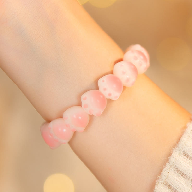 KarmaRipple's Authentic Bodhi Seed Lovely Paw Fortunate Cat Paw Peace Bracelet p14