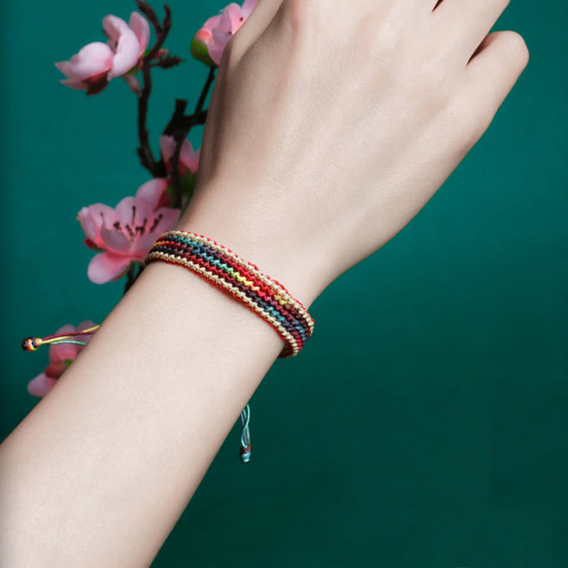 KarmaRipple's Tibet Handmade Rainbow Multicolored Protection Woven String Bracelet p10