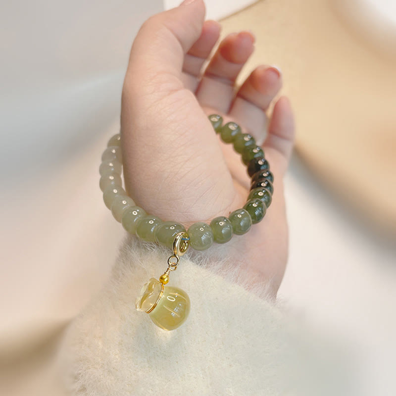 KarmaRipple's Authentic Hetian Jade Money Bag Talisman Bead Prosperity Bracelet p3