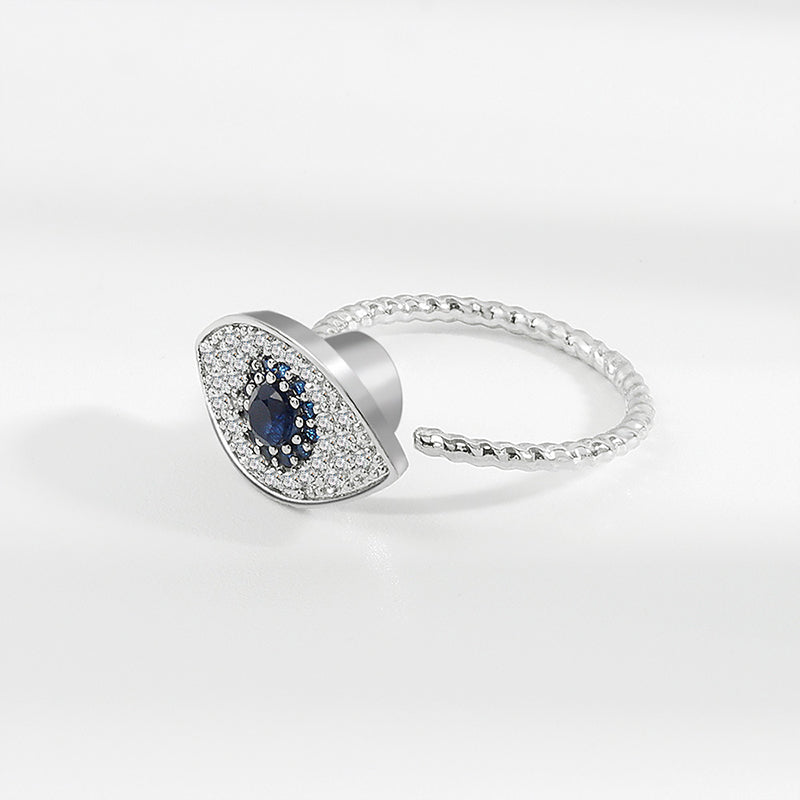 KarmaRipple's 925 Sterling Silver Evil Eye Protection Blessing Rotatable Ring p3