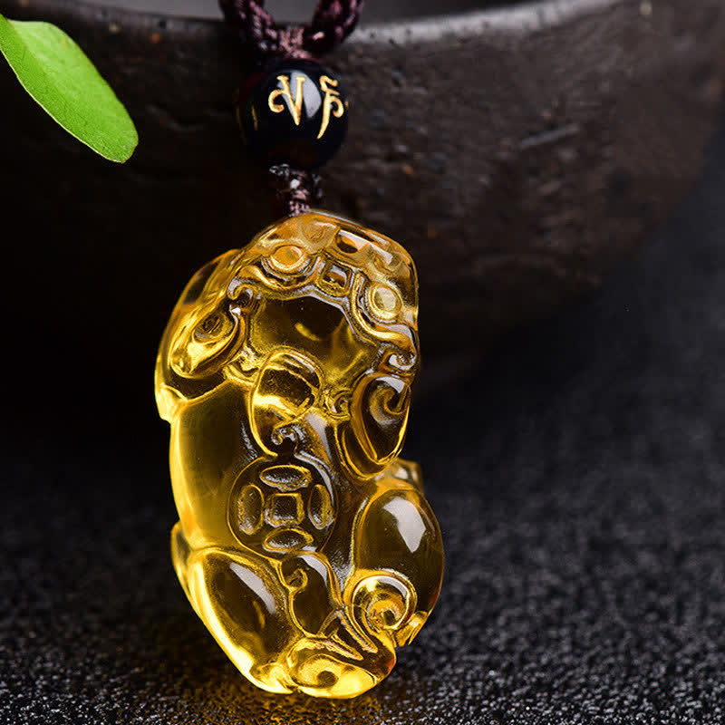 KarmaRipple's FengShui Citrine PiXiu Wealth Pendant Necklace p7