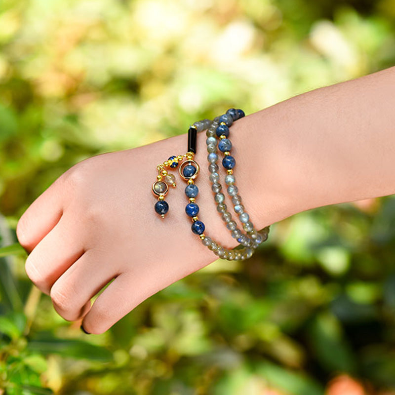 KarmaRipple's Moonstone Lazurite Calm Balancing Positive Bracelet p8