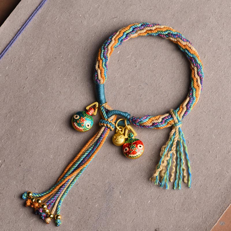 KarmaRipple's Gold Swallowing Beast Family Fortune Reincarnation Weave Braid Colorful String Bracelet p2