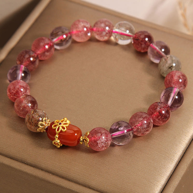 KarmaRipple's Authentic Super Seven Gemstone Red Agate Positivity Bracelet p4