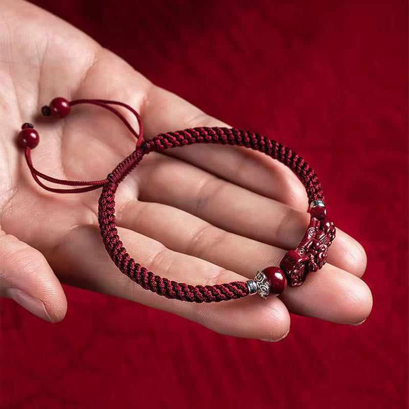 KarmaRipple's Handcrafted PiXiu Cinnabar Wealth Fortune Woven Bracelet p22