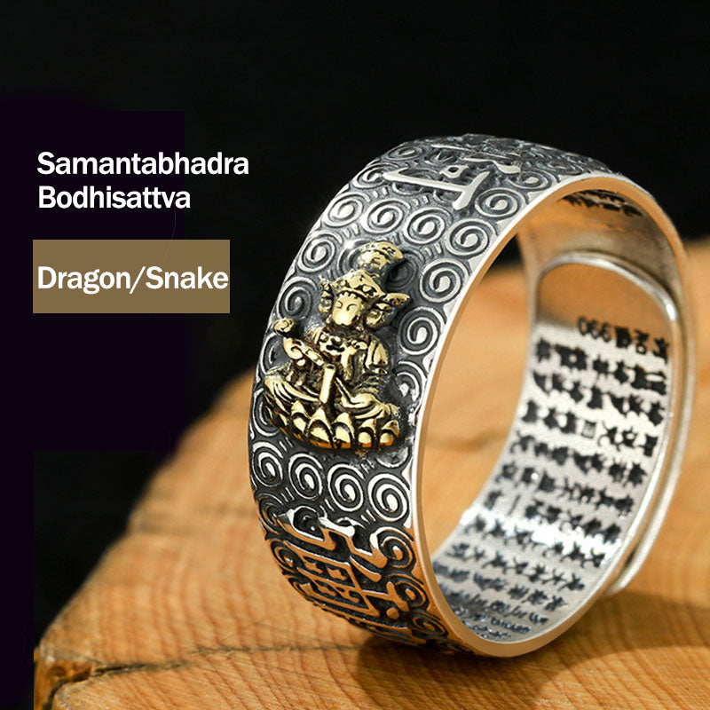 KarmaRipple's Chinese Zodiac Natal Buddha Wealth Fortune Adjustable Ring p39