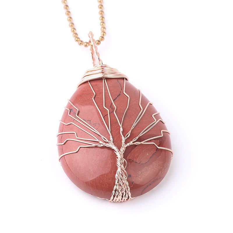 KarmaRipple's Authentic Quartz Gemstone Tree Of Life Balancing Energy Pendant Necklace p8