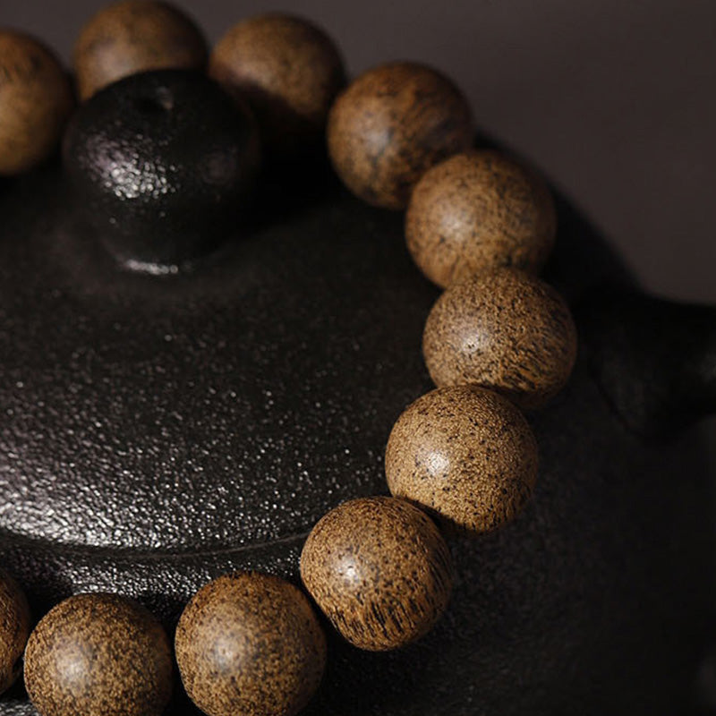 KarmaRipple's Chinese Zodiac Natal Buddha Authentic Agarwood Silver Peace Calm Bracelet p17