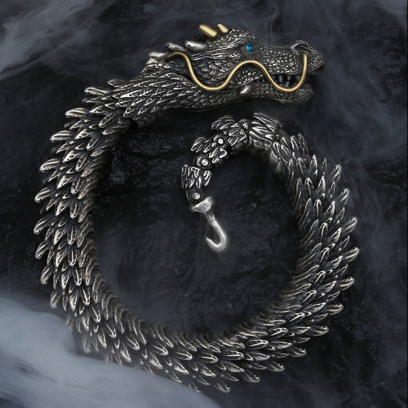 KarmaRipple's Nordic Dragon Handmade Amulet Fortune Protection Chain Bracelet p1
