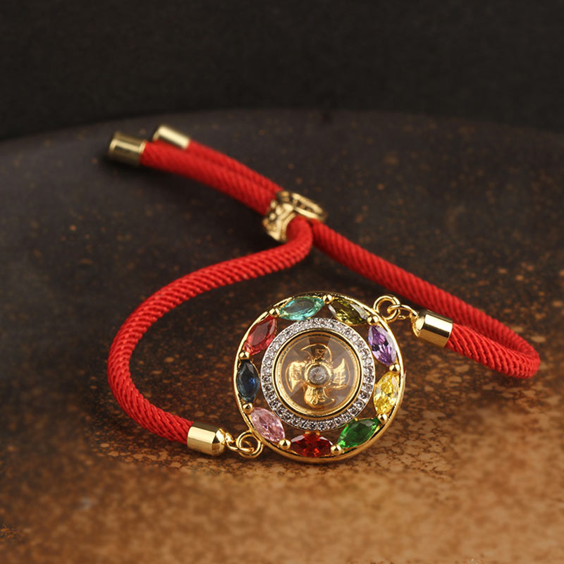 KarmaRipple's Colorful Zircon Bronze Wealth Fortune Rotation Bracelet Pendant Necklace p11