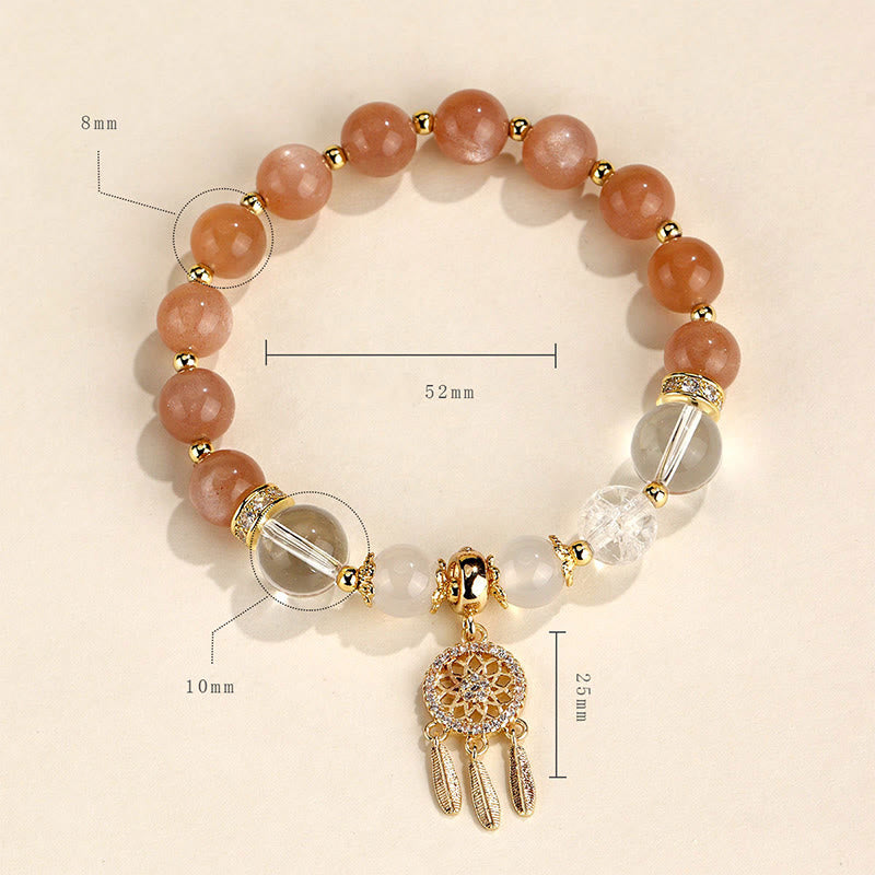 KarmaRipple's Green Strawberry Quartz Amethyst Gemstone Dreamcatcher Balancing Bracelet p18
