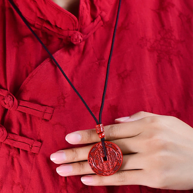 KarmaRipple's Authentic Cinnabar Mountain Ghosts Spend Money Bagua Blessing Pendant Necklace Key Chain p7