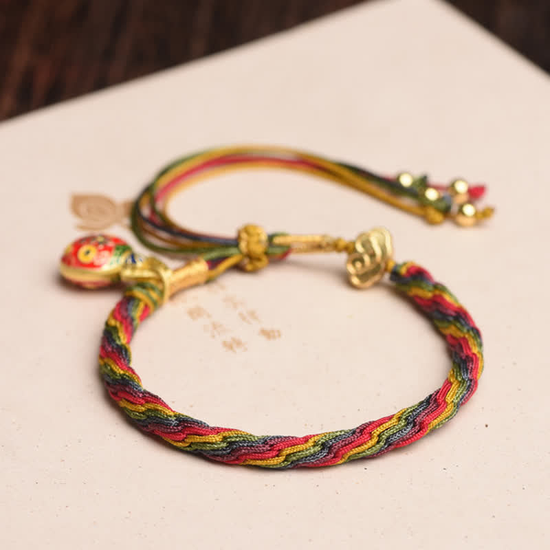 KarmaRipple's Gold Swallowing Beast Family Fortune Reincarnation Weave Colorful String Bracelet p5