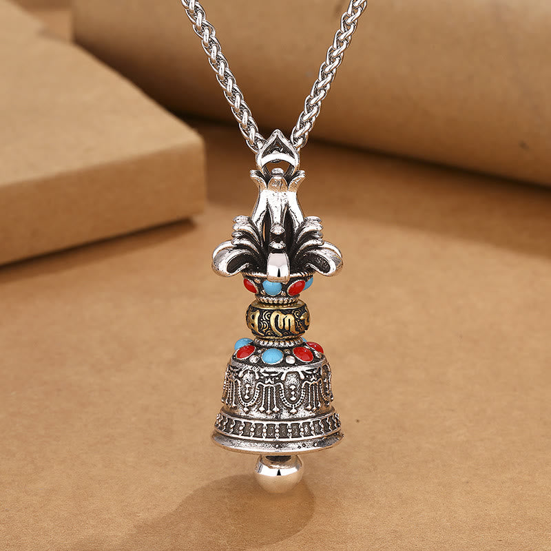KarmaRipple's Tibetan Om Mani Padme Hum Dorje Vajra Bell Strength Pendant Necklace p2