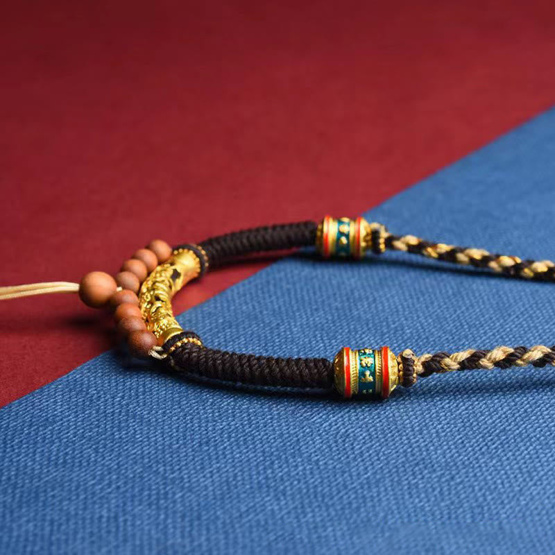 KarmaRipple's Tibetan Handmade King Kong Weave Om Mani Padme Hum Prayer Wheel String Pendant Necklace p6