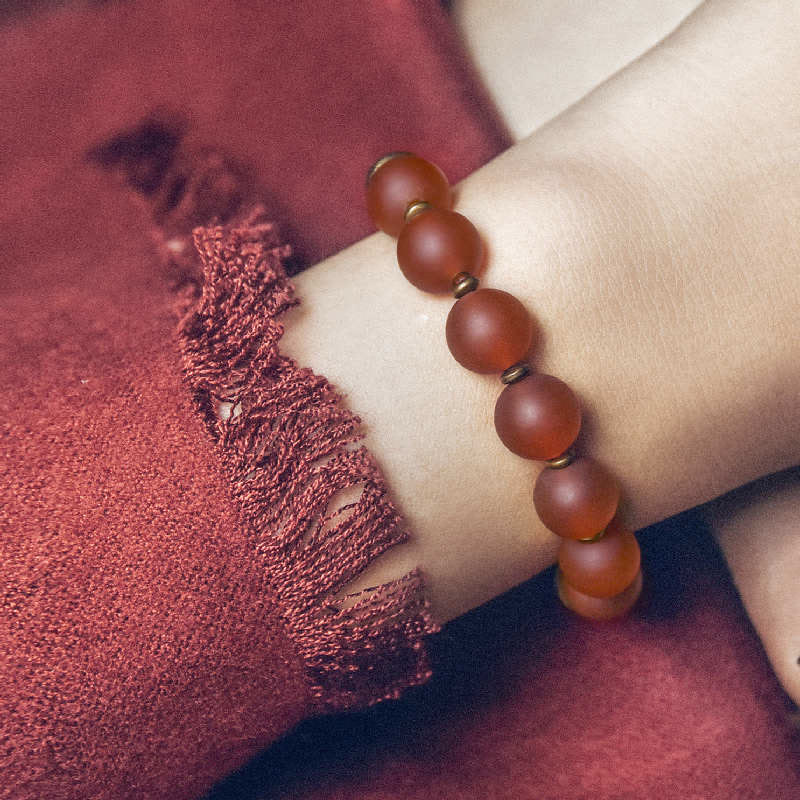 KarmaRipple's Tibetan Red Agate Green Agate Bronze Confidence Fortune Bracelet p4