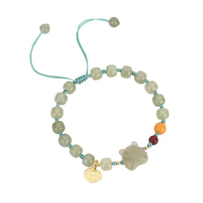 KarmaRipple's Chinese Zodiac Tiger Jade Blessing String Bracelet p5