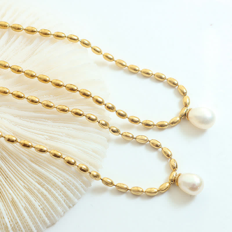 KarmaRipple's Pearl Bead Peace Pendant Necklace p2