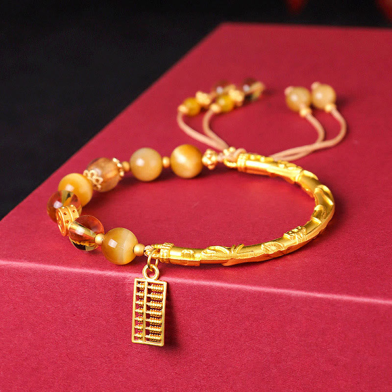 KarmaRipple's Authentic Tiger Eye Citrine Abacus Talisman Protection Bracelet p1