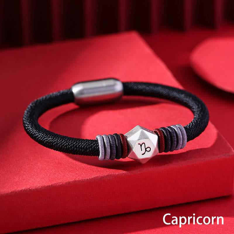 KarmaRipple's 999 Sterling Silver 12 Constellations of the Zodiac Blessing Handmade String Bracelet p35