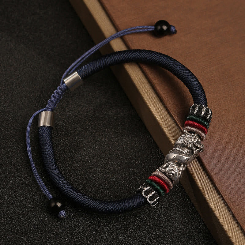 KarmaRipple's Handmade 925 Sterling Silver Year Of The Dragon Auspicious Dragon Fortune Rope Bracelet p2