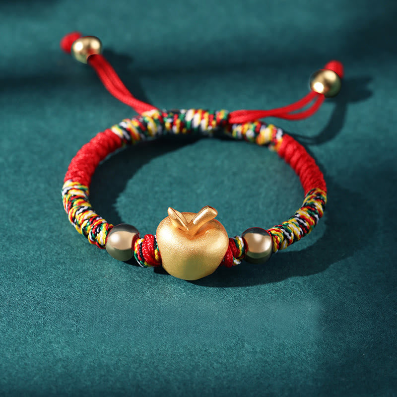 KarmaRipple's 999 Sterling Silver Apple Red Multicolored Rope Fortune Protection Handcrafted Kids Bracelet p2