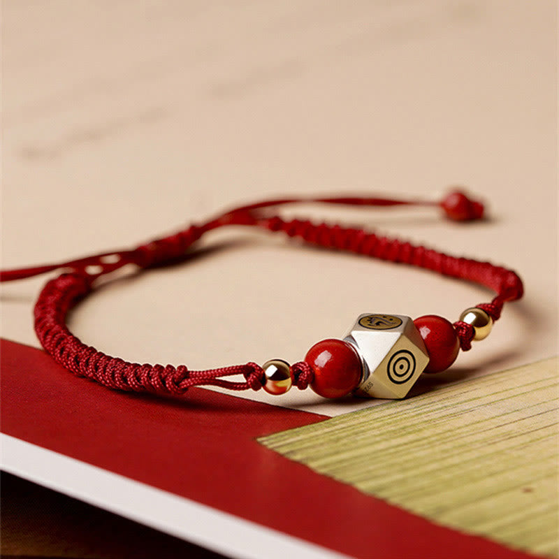 KarmaRipple's Handmade 925 Sterling Silver Chinese Zodiac Natal Buddha Cinnabar Calm Woven Bracelet p1