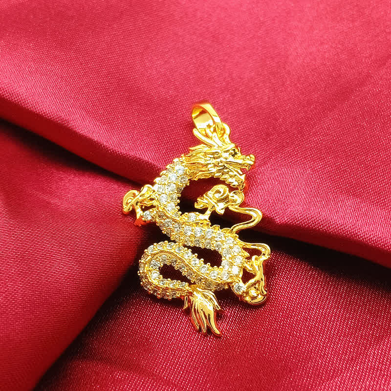 KarmaRipple's Gold Dragon Protection Pendant Necklace p8