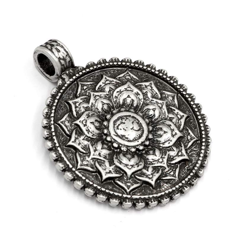 KarmaRipple's Six True Words Love Peace Flower Pattern Pendant ( p14