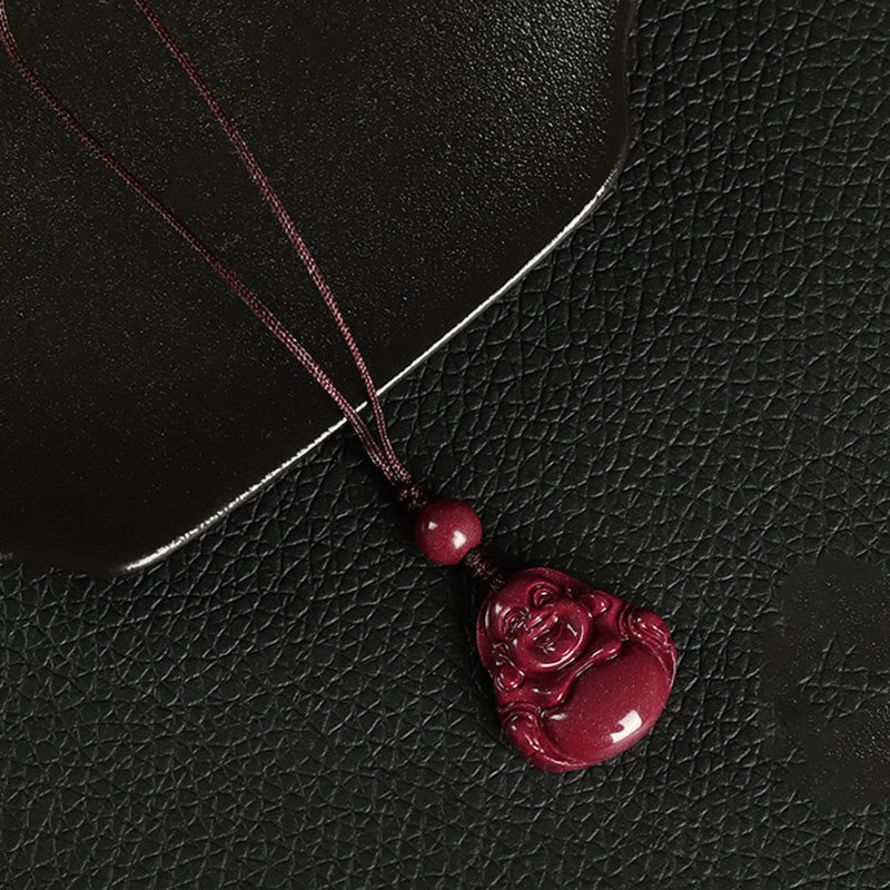 KarmaRipple's Laughing Buddha Cinnabar Blessing Pendant Necklace Phone Hanging Decoration Key Chain p16