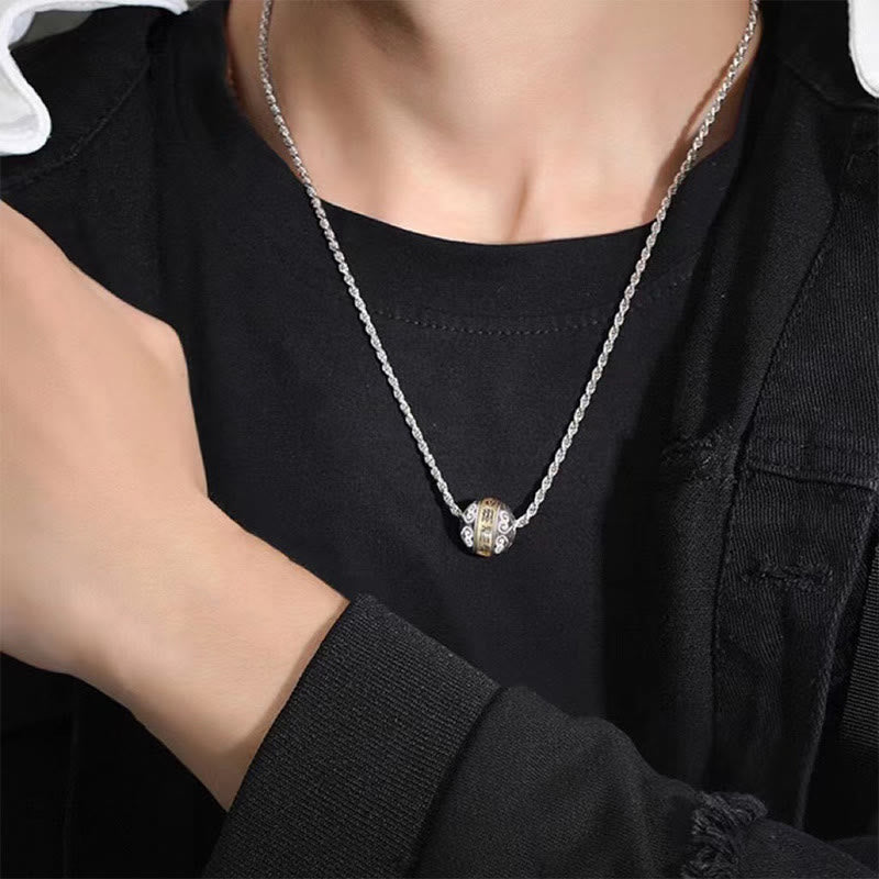 KarmaRipple's Taoist Nine-Character Mantra Engraved Amulet Balance Pendant Rotatable Necklace p6