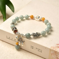 KarmaRipple's 925 Sterling Silver Authentic Jade Amber PiXiu Pony Success Bracelet