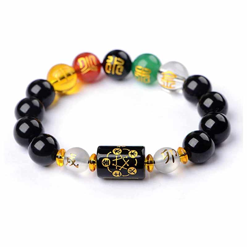 KarmaRipple's Chinese Zodiac Feng Shui Obsidian Five-Element Wealth Porsperity Bracelet p31
