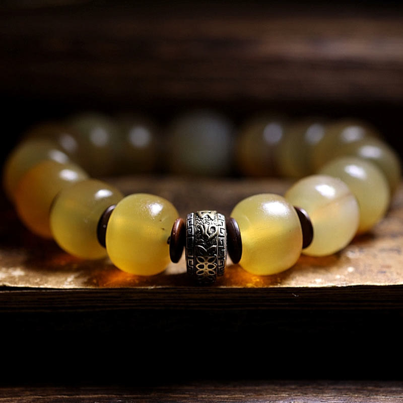 KarmaRipple's Handmade Tibetan Sheep Horn Om Mani Padme Hum Auspiciousness Bracelet p5
