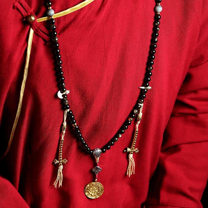 KarmaRipple's 108 Mala Beadwork Gold Sheen Obsidian Tiger Eye Eagle's Eye Stone Wealth Bracelet p17