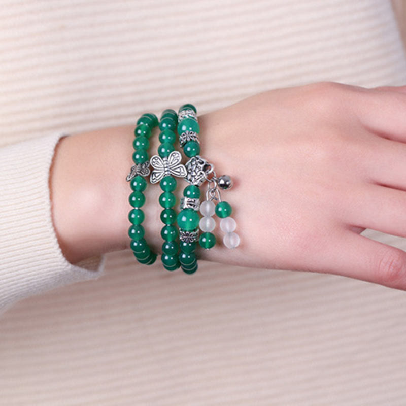 KarmaRipple's Authentic Green Agate Butterfly Support Bracelet p5