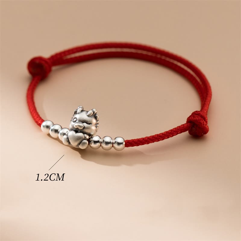 KarmaRipple's Handmade 999 Sterling Silver Year of the Dragon Fortune Red Bracelet p5